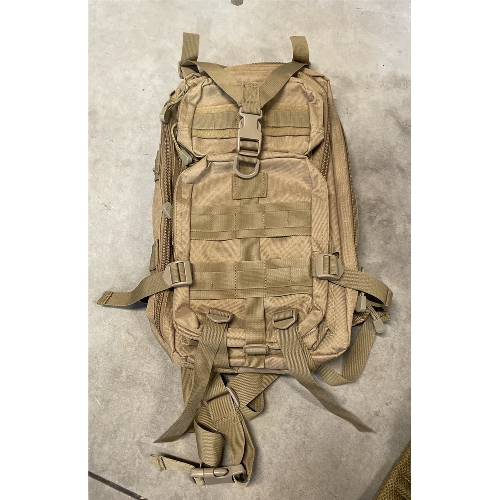 WFS Element Gear Tactical Backpack Tan Coyote Brown Hunting Bag Medium MOLLE